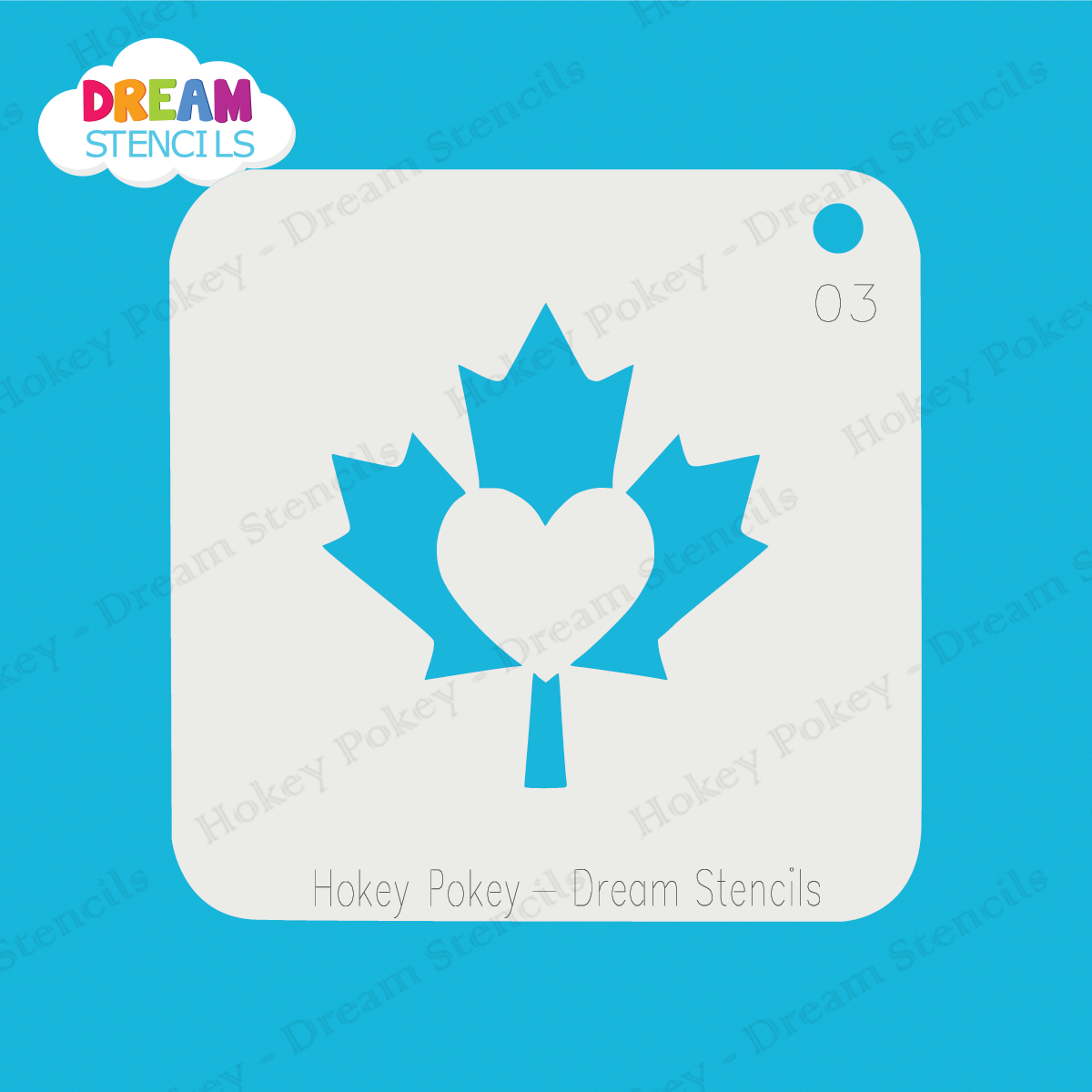 Picture of Canada Maple Leaf Heart - Mylar Stencil - 03