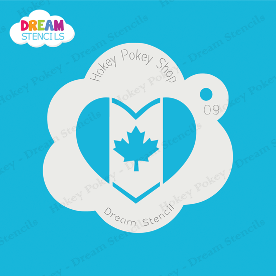 Picture of Canada Heart Flag - Mylar Stencil - 09