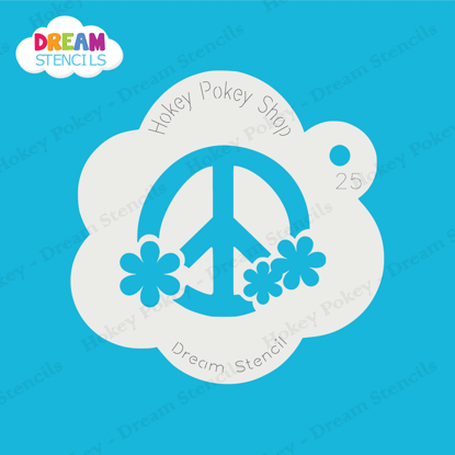 Picture of Flower Round Peace Sign - Mylar Stencil - 25