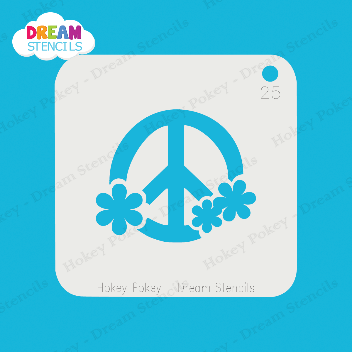 Picture of Flower Round Peace Sign - Mylar Stencil - 25