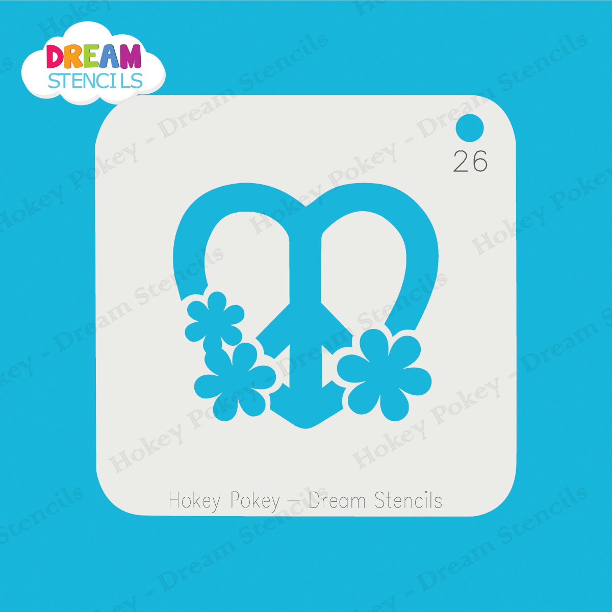 Picture of Heart Peace Sign - Mylar Stencil - 26
