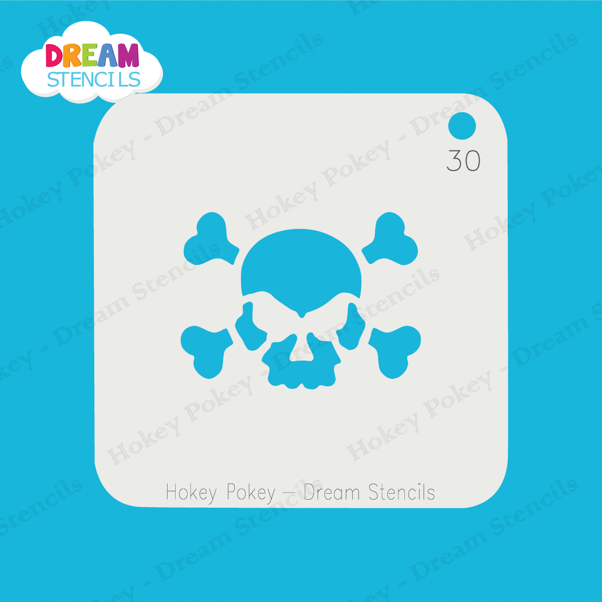 Picture of Scary Skull - Mylar Stencil - 30