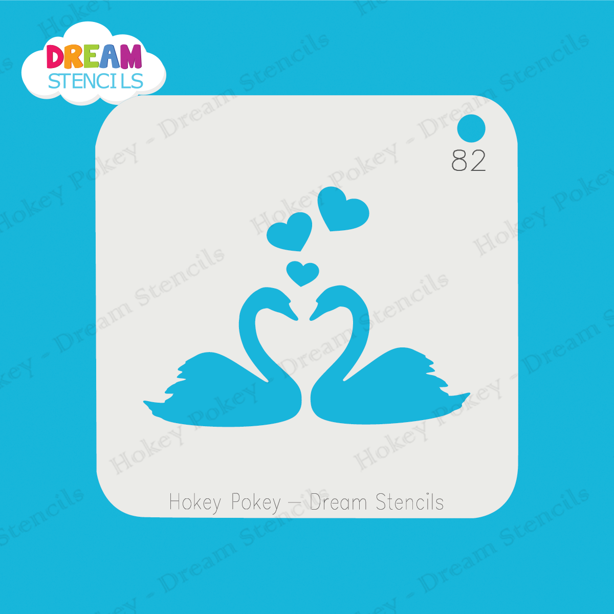 Picture of Kissing Swans - Mylar Stencil - 82