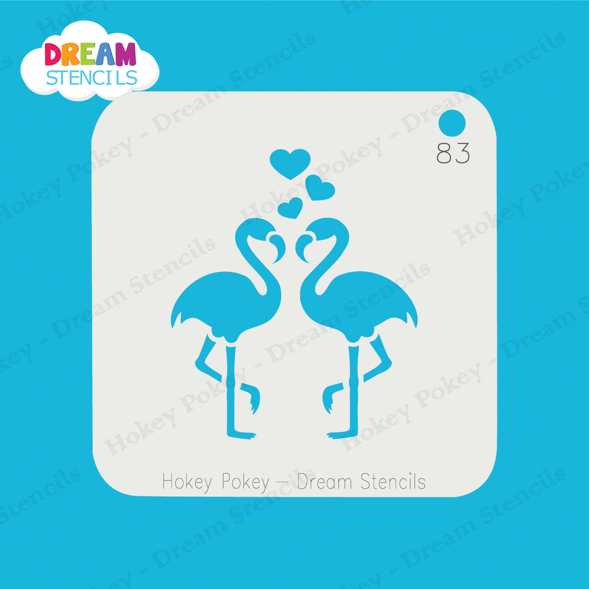 Picture of Kissing Flamingos - Mylar Stencil - 83