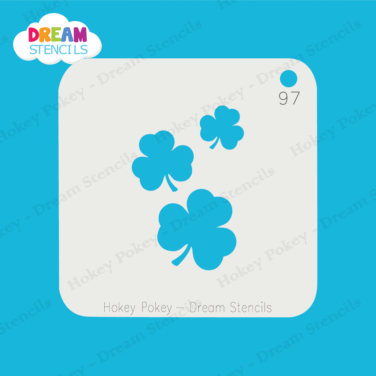 Picture of Cascading Three-Leaf Clovers - Mylar Stencil - 97