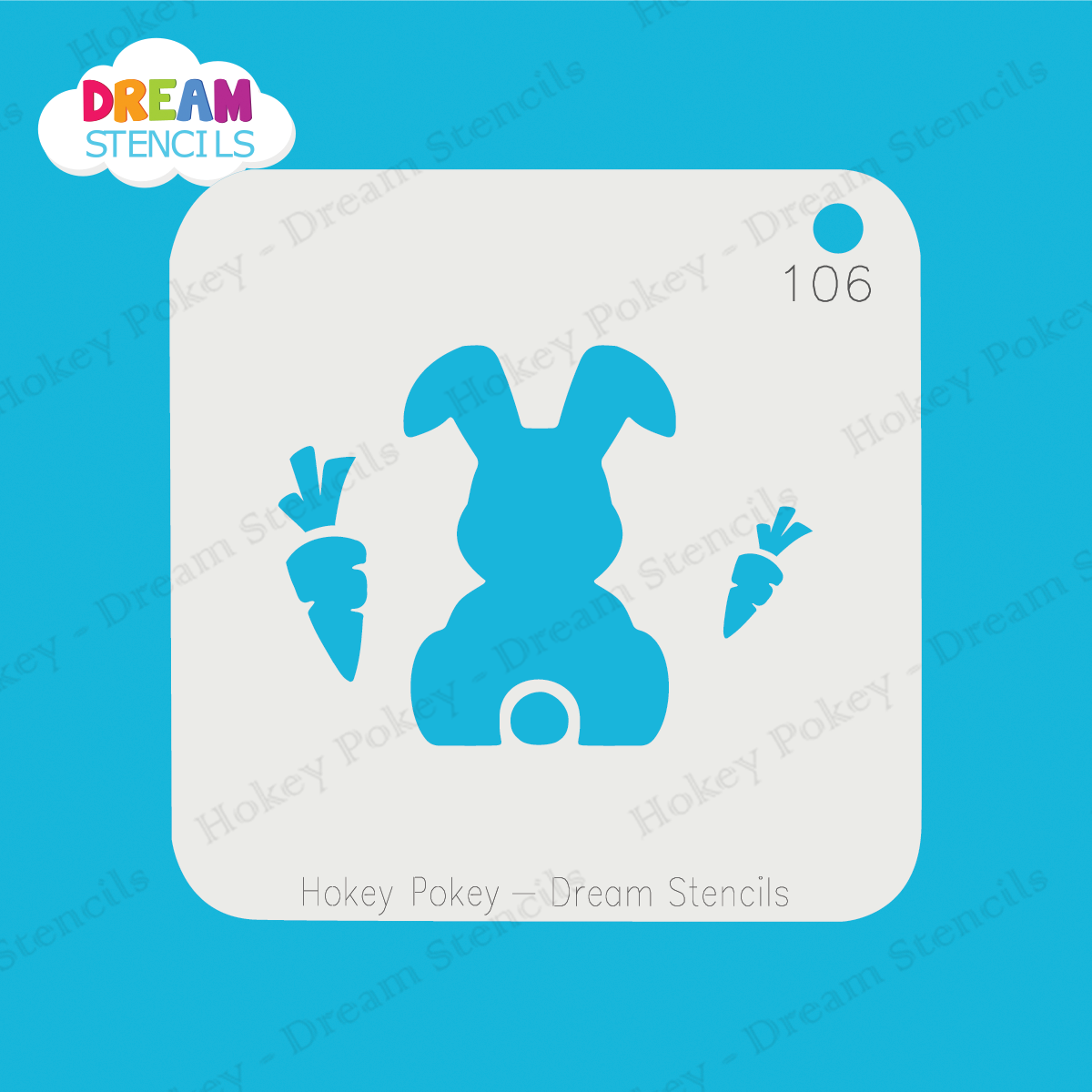 Picture of Easter Bunny with Carrots - Mylar Stencil - 106