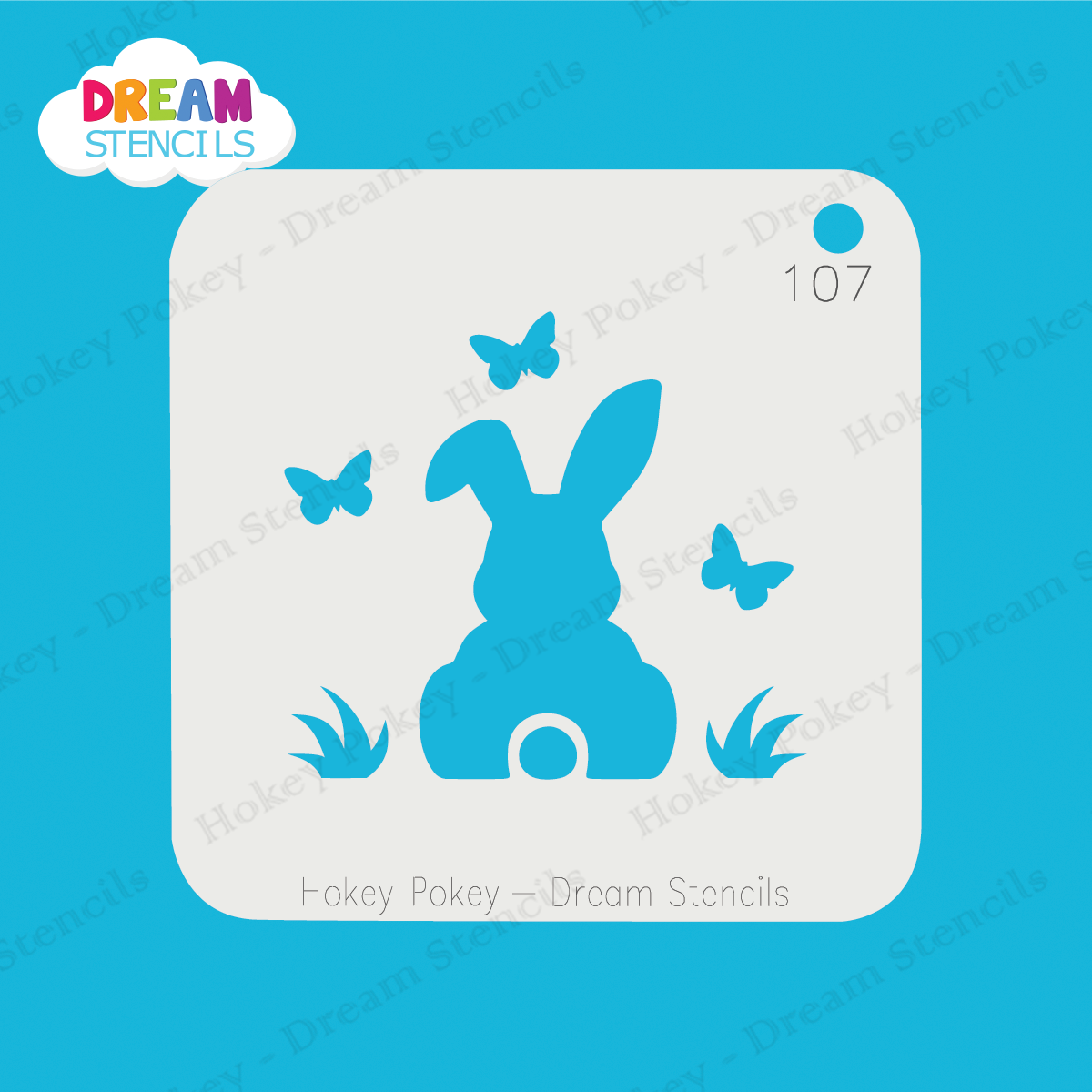 Picture of Easter Bunny with Butterflies - Mylar Stencil - 107