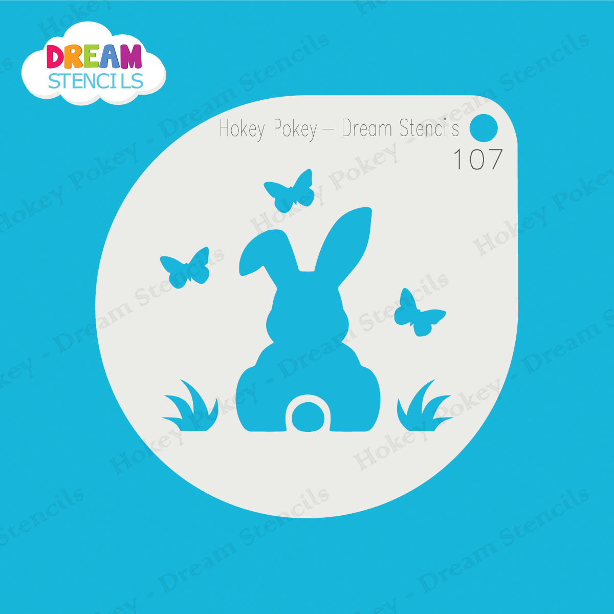 Picture of Easter Bunny with Butterflies - Mylar Stencil - 107