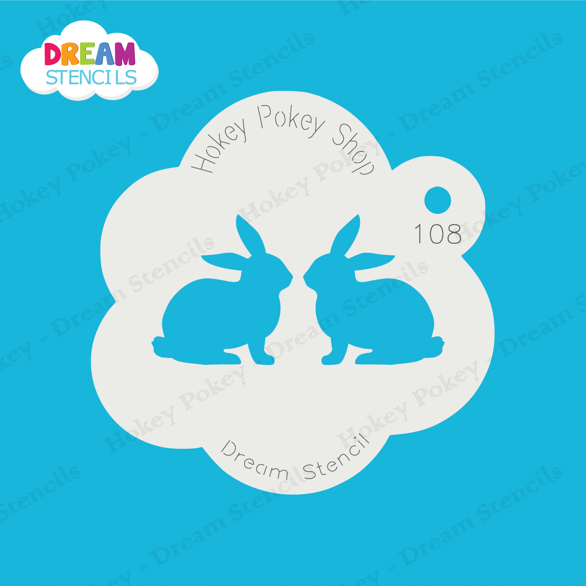 Picture of Twin Bunnies - Mylar Stencil - 108