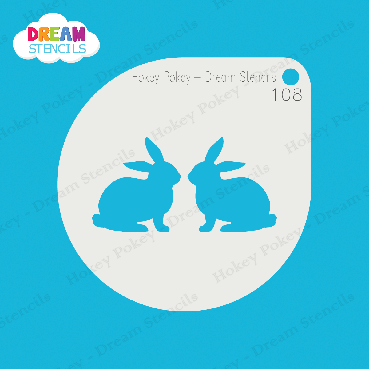 Picture of Twin Bunnies - Mylar Stencil - 108