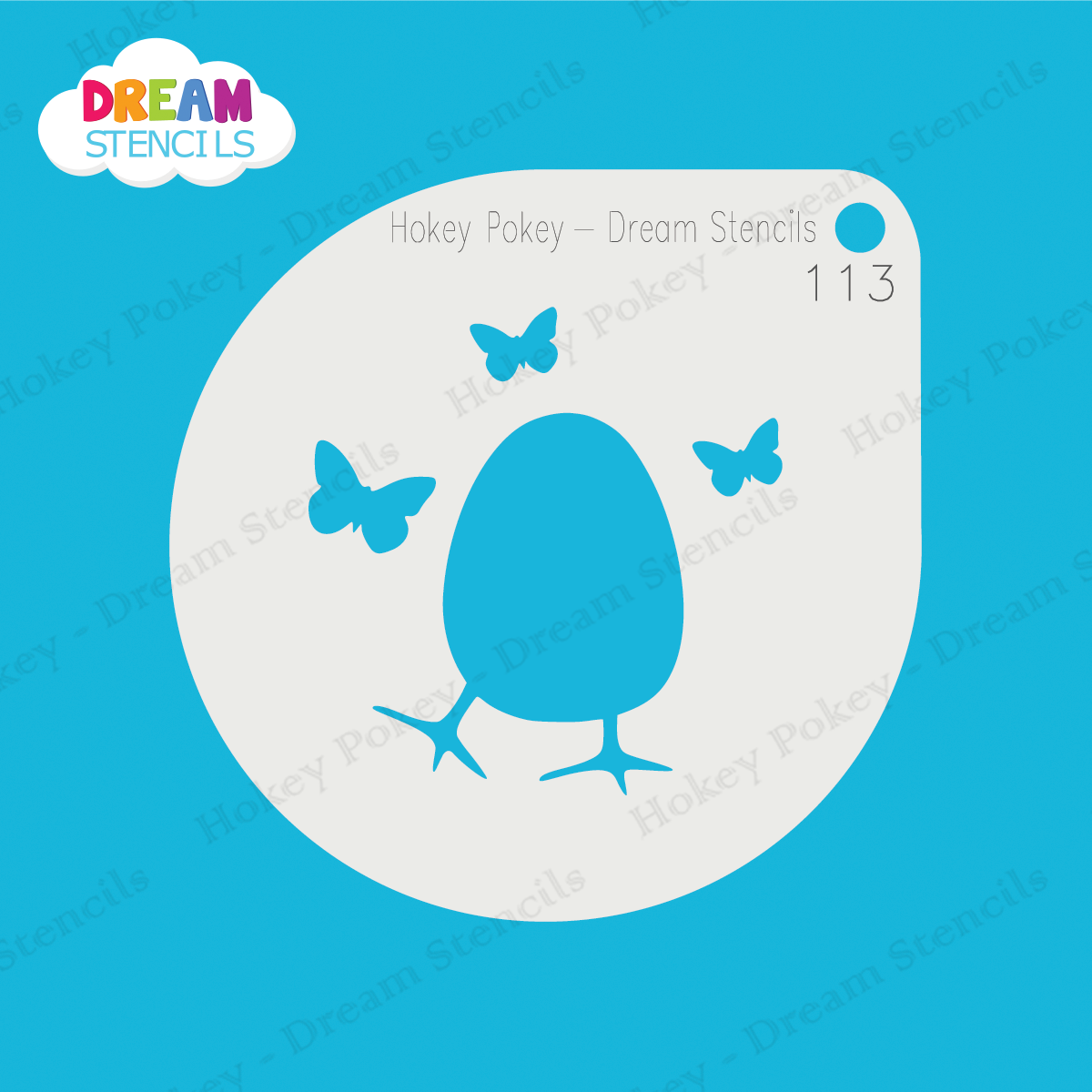 Picture of Easter Egg with Butterflies - Mylar Stencil - 113