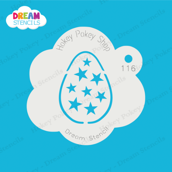 Picture of Easter Egg with Stars - Mylar Stencil - 116