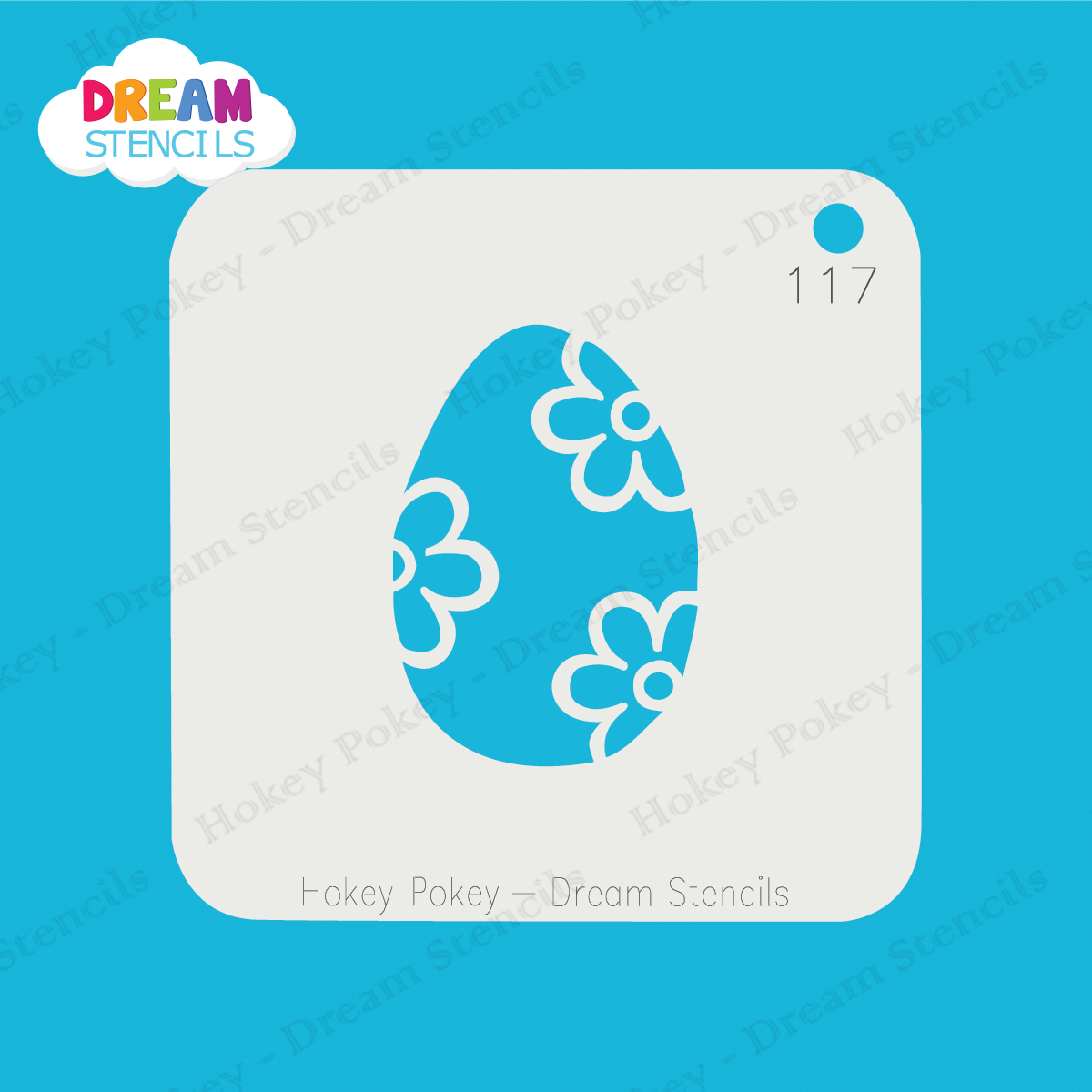 Picture of Easter Egg with Flowers - Mylar Stencil - 117