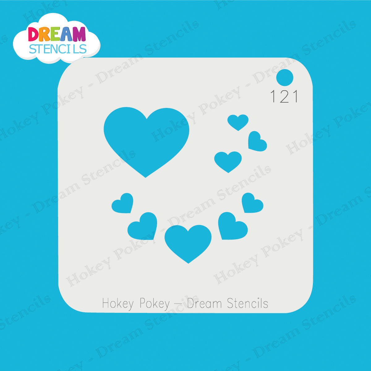 Picture of Assorted Hearts - Mylar Stencil - 121