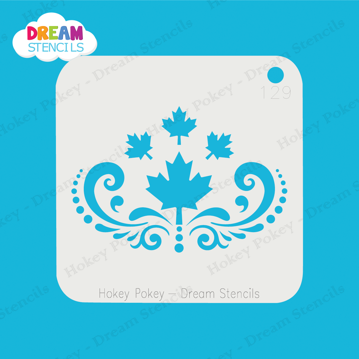 Picture of Cascading Maple Leaves With Swirls - Mylar Stencil - 129