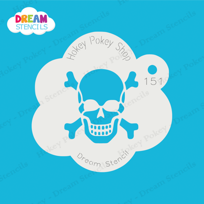 Picture of Skull with Bones - Mylar Stencil - 151