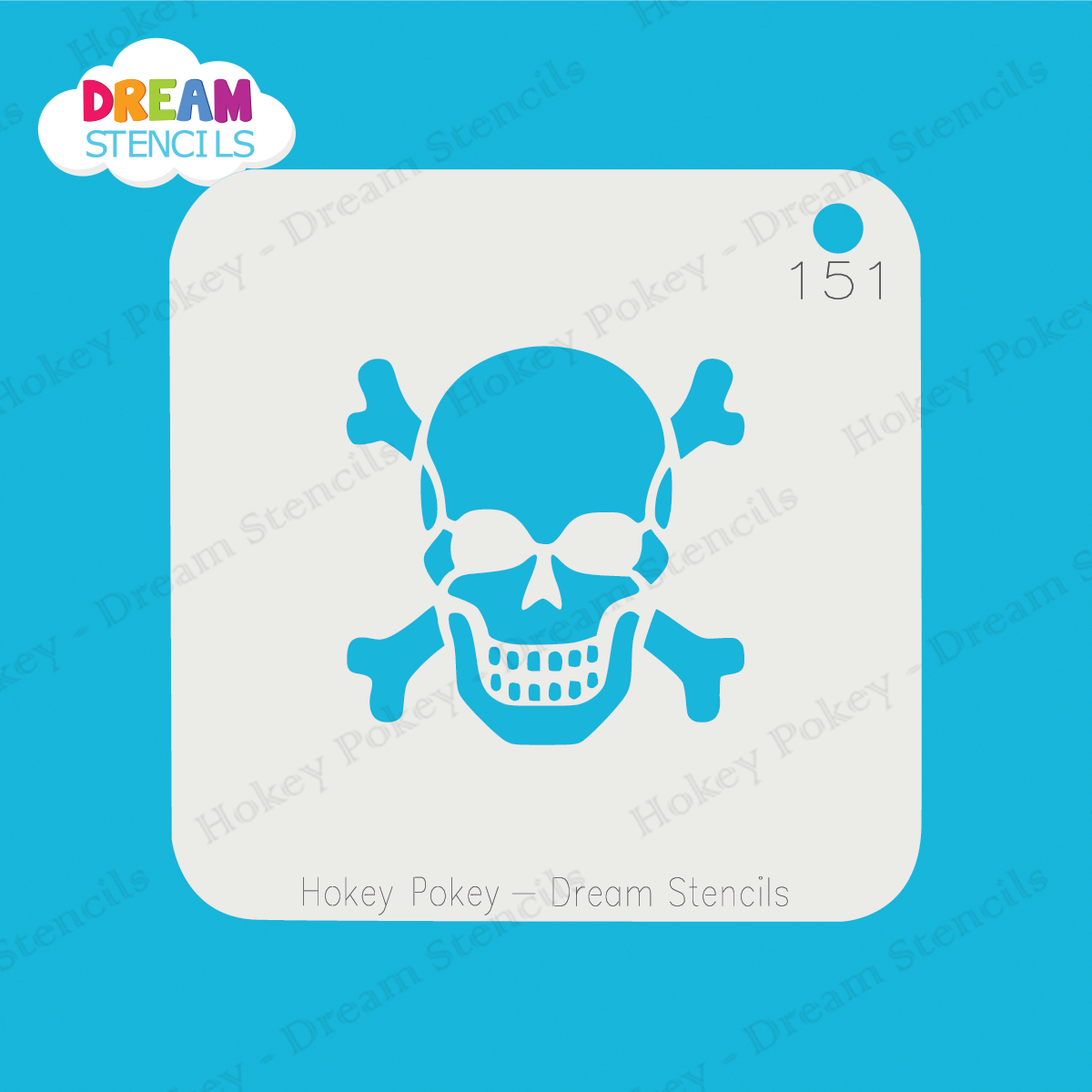 Picture of Skull with Bones - Mylar Stencil - 151