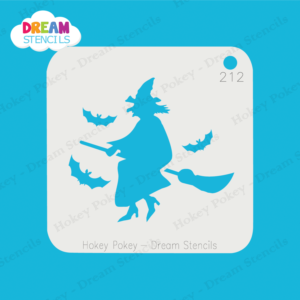 Picture of Witch With Bats - Mylar Stencil - 212