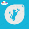 Picture of Standing Cat With Butterflies - Mylar Stencil - 219