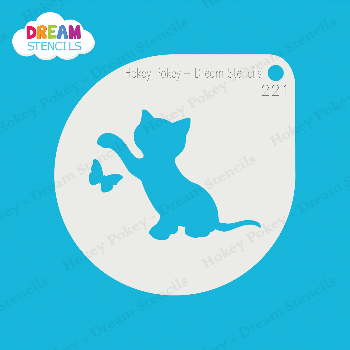Picture of Playful Kitten With Butterfly - Mylar Stencil - 221