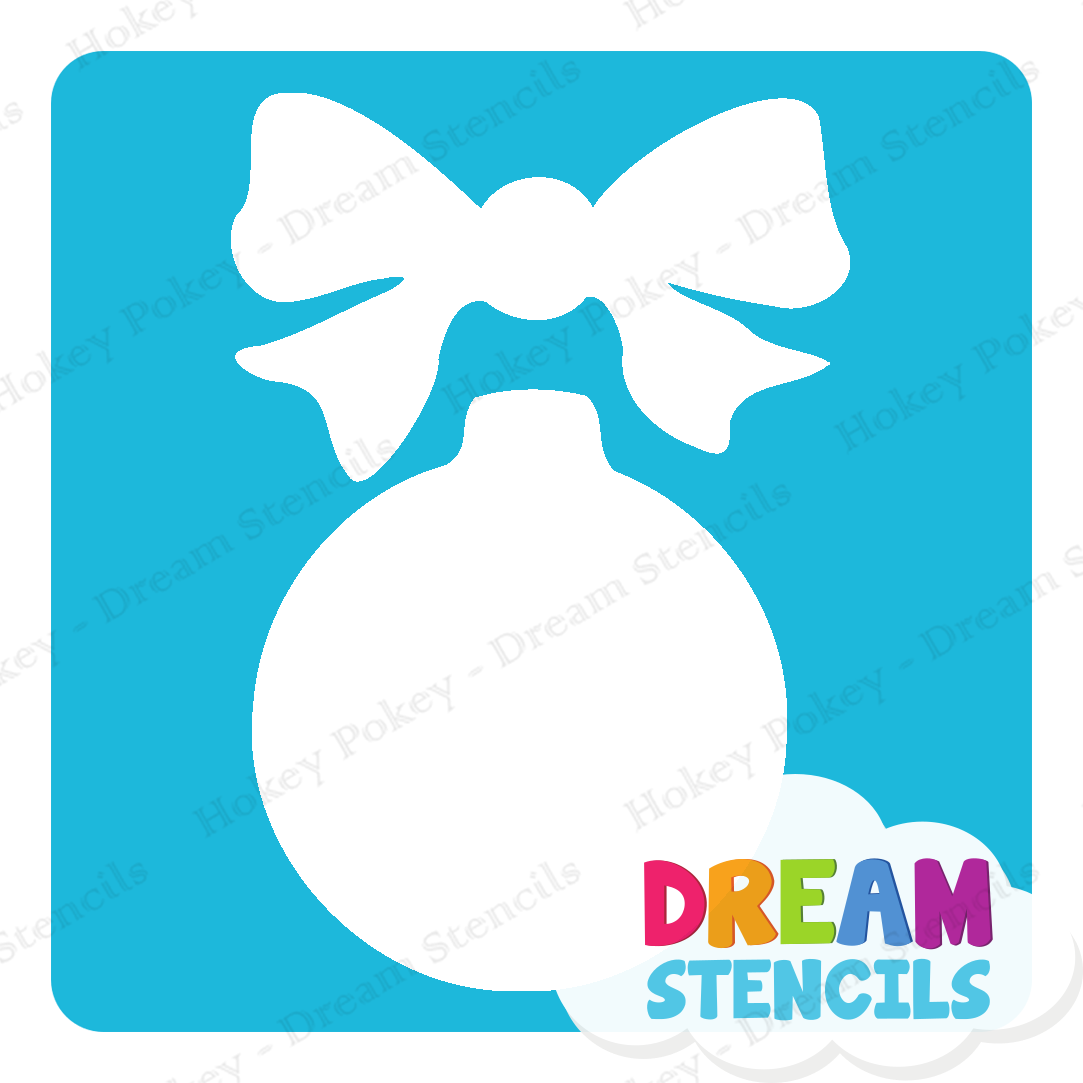 Picture of Christmas Ornament with Bow - Vinyl Stencil -21