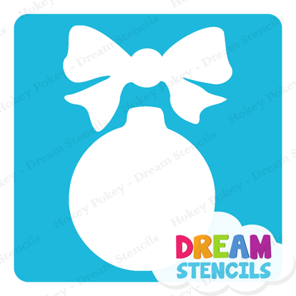 Picture of Christmas Ornament with Bow - Vinyl Stencil -21