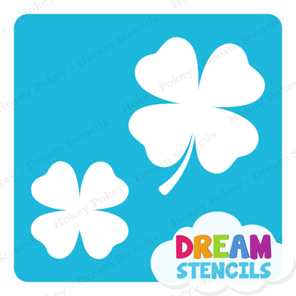 Picture of Two Lucky Four-Leaf Clovers - Vinyl Stencil - 53