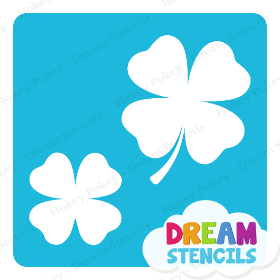 Picture of Two Lucky Four-Leaf Clovers - Vinyl Stencil - 53