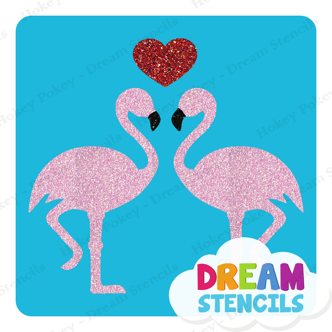 Picture of Kissing Flamingos - Vinyl Stencil - 58