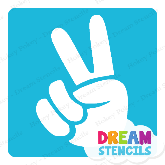 Picture of Finger Peace Sign - Vinyl Stencil - 68