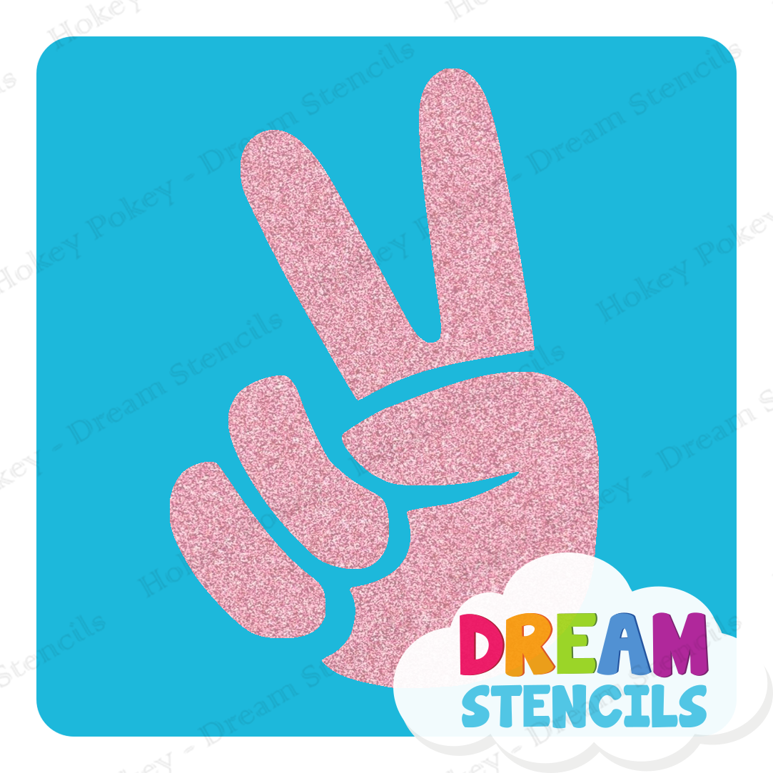 Picture of Finger Peace Sign - Vinyl Stencil - 68