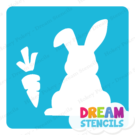 Picture of Easter Bunny with Carrot -Vinyl Stencil - 87