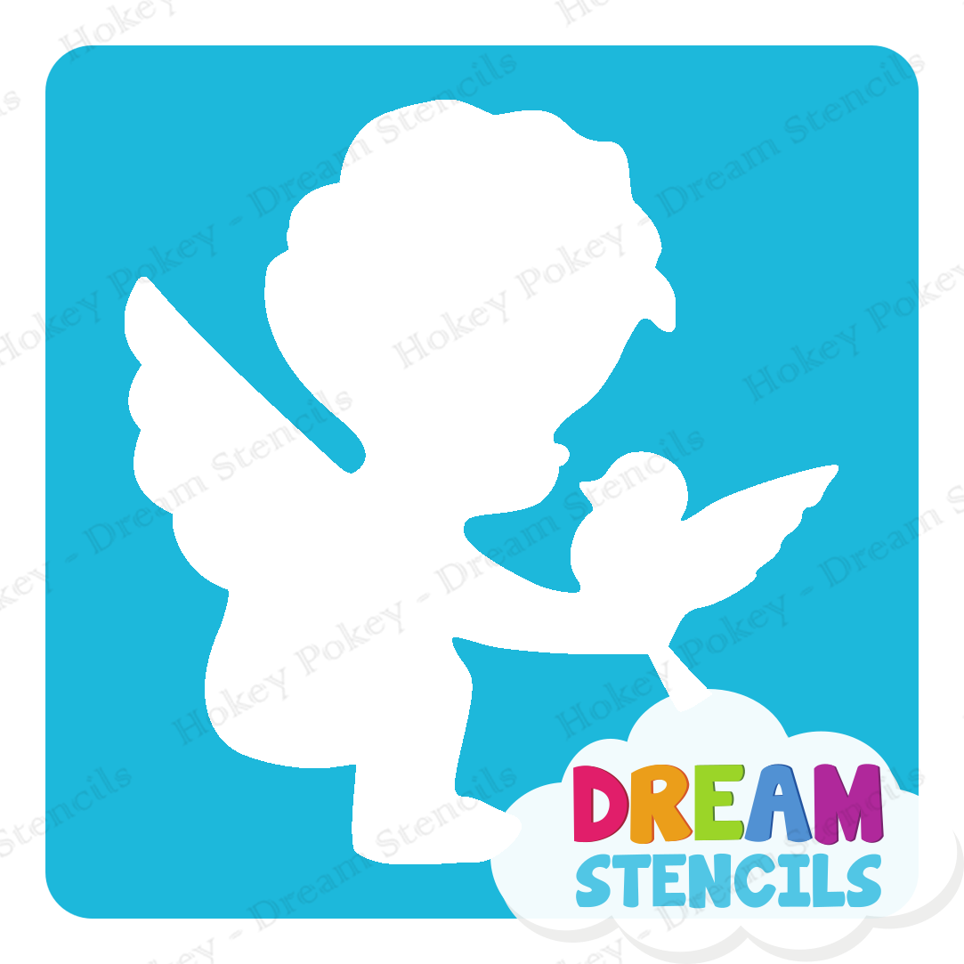 Picture of Cupid and Dove -Vinyl Stencil - 90