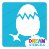 Picture of Cracked Egg with Feet -Vinyl Stencil - 92