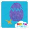 Picture of Cracked Egg with Feet -Vinyl Stencil - 92