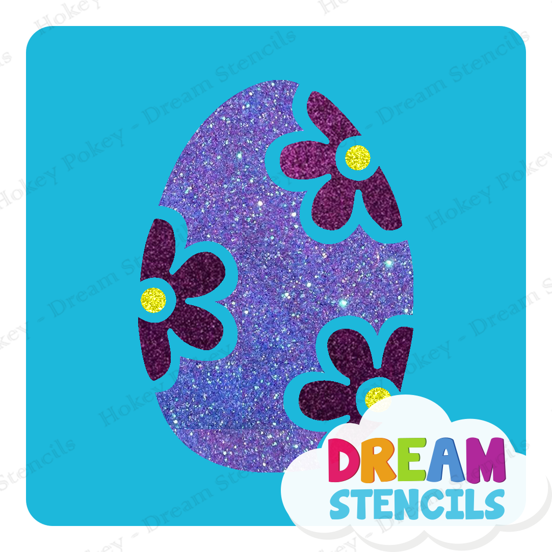 Picture of Easter Egg with Flowers -Vinyl Stencil - 94