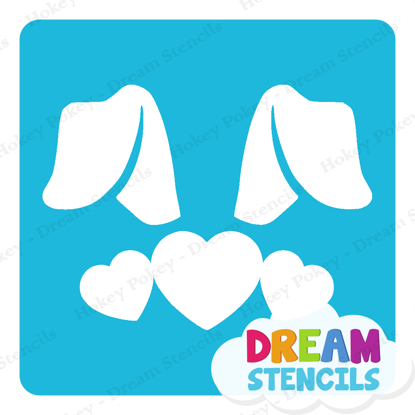 Picture of Bunny Ears with Hearts -Vinyl Stencil - 97