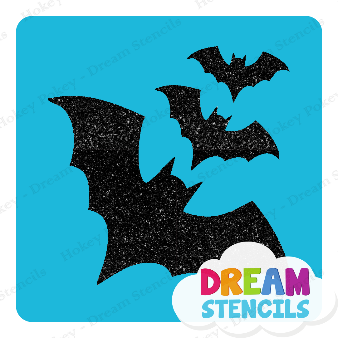 Picture of Cascading Bats - Vinyl Stencil -108