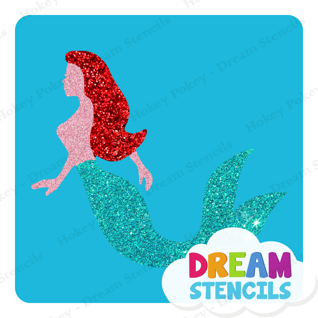 Picture of Swimming Mermaid- Vinyl Stencil -117