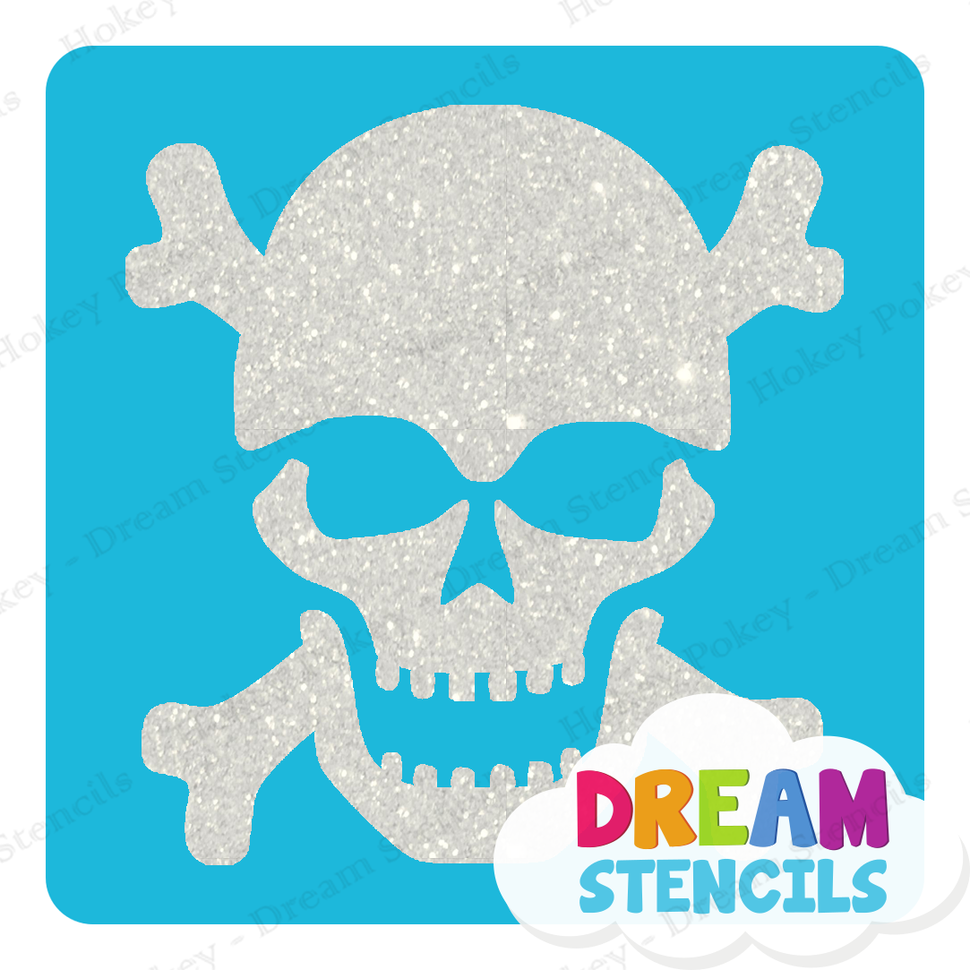 Picture of Skull with Bones - Vinyl Stencil -133