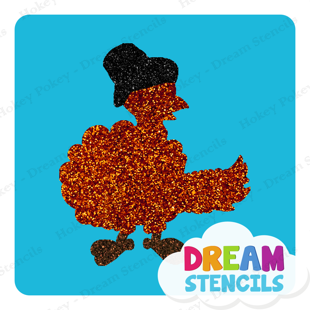 Picture of Turkey with a Hat - Vinyl Stencil -157