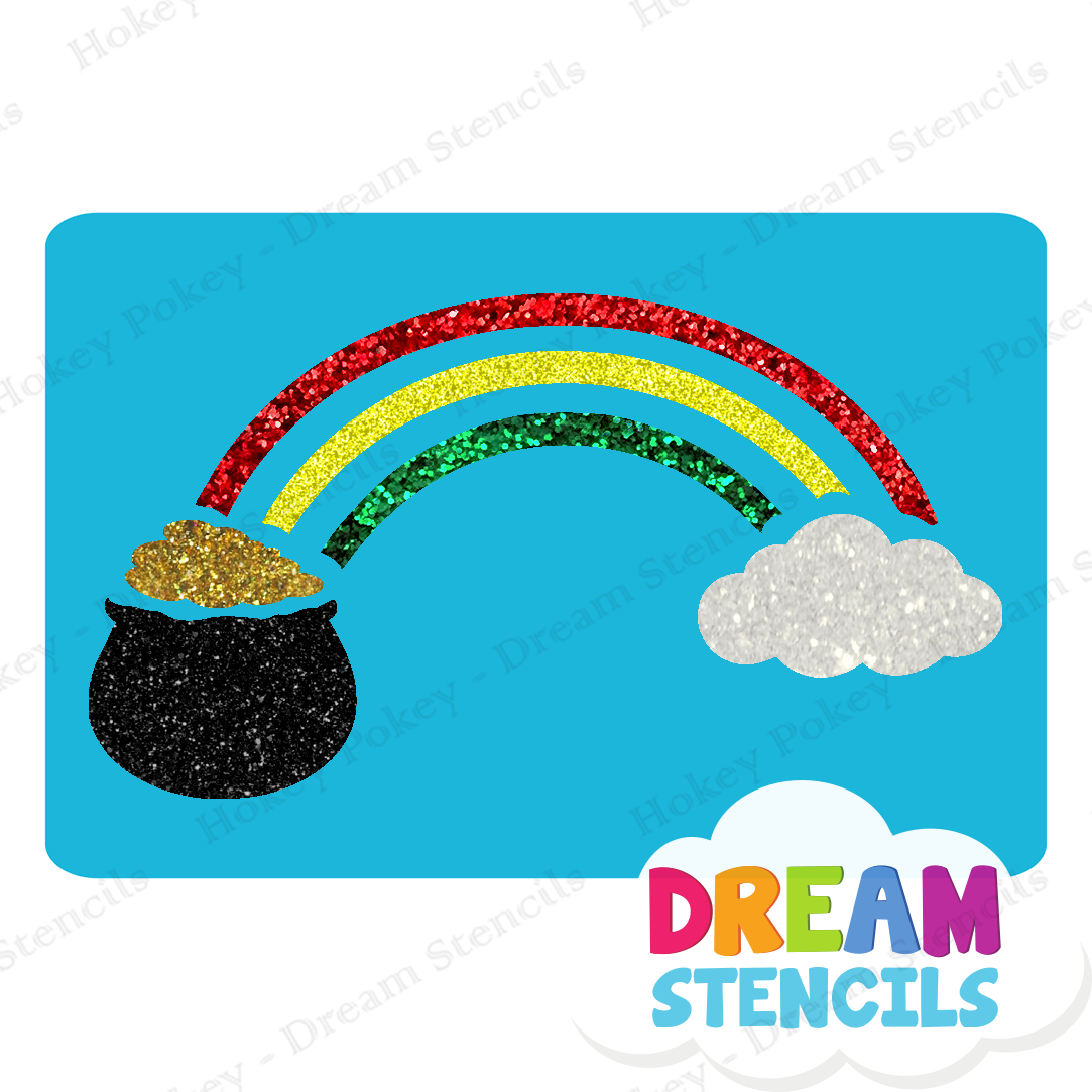 Picture of Pot of Gold with Rainbow - Vinyl Stencil - 50