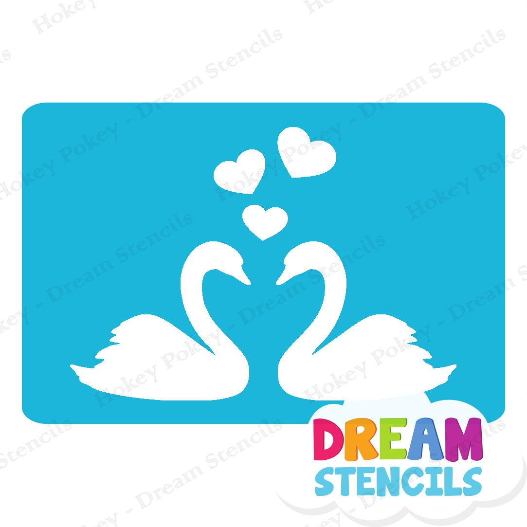 Picture of Kissing Swans - Vinyl Stencil - 60