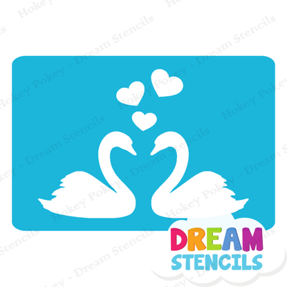 Picture of Kissing Swans - Vinyl Stencil - 60