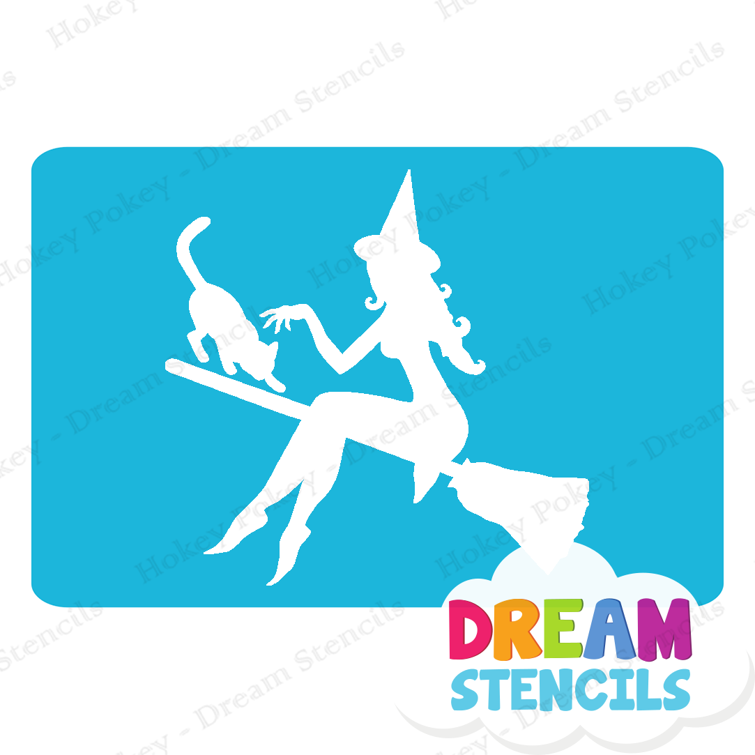 Picture of Wicked Witch With A Cat  - Vinyl Stencil -189
