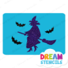 Picture of Witch With Bats  - Vinyl Stencil -191