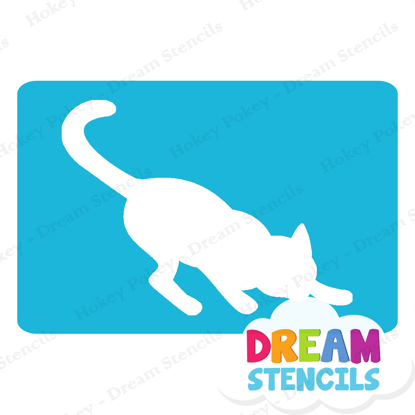 Picture of Stretching Cat   - Vinyl Stencil -196