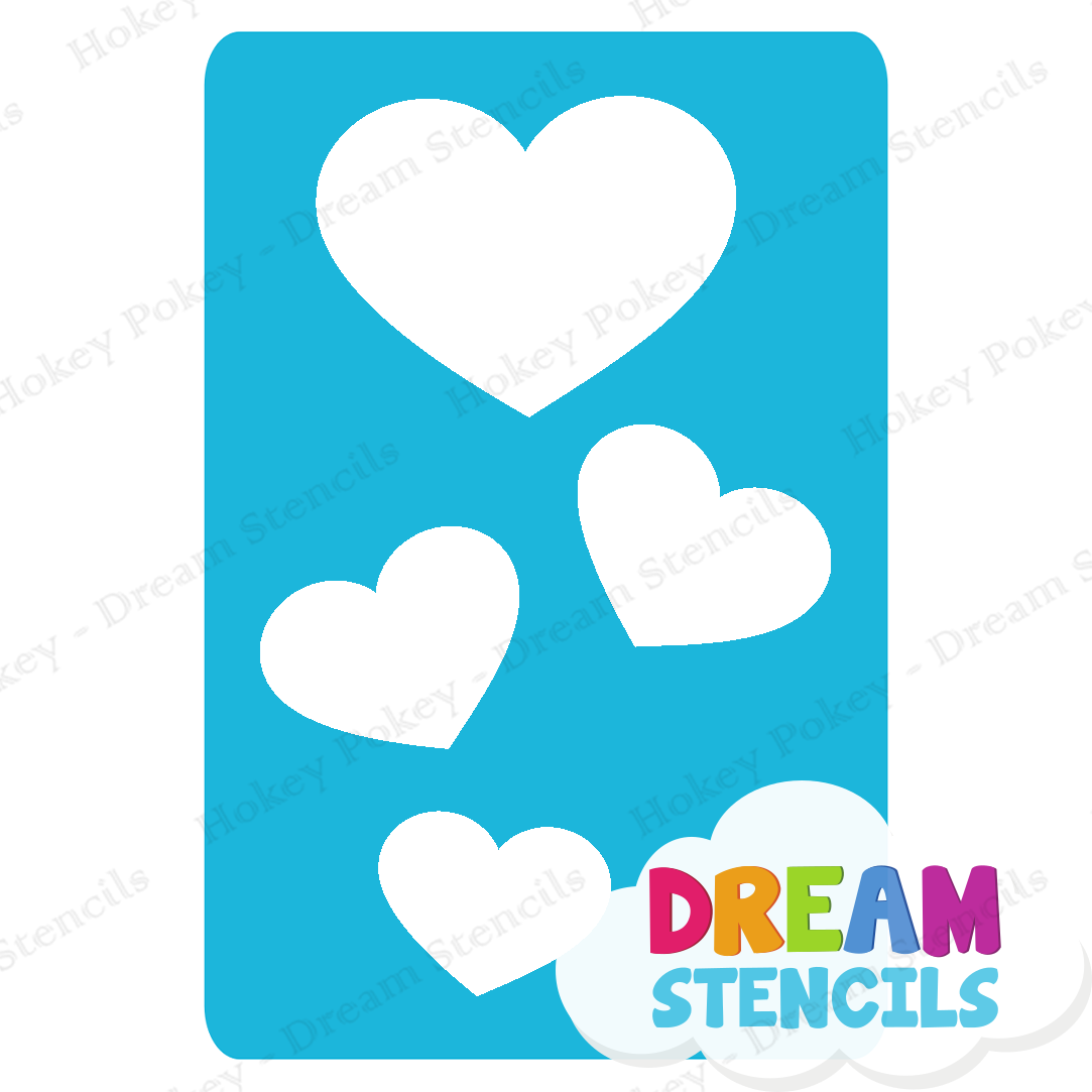 Picture of Cascading Hearts - Vinyl Stencil - 56