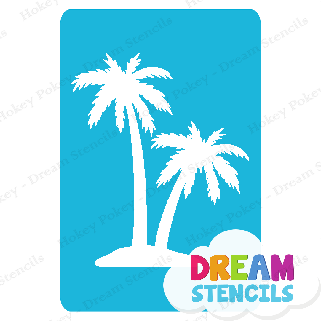 Picture of Twin Palm Trees  - Vinyl Stencil - 148