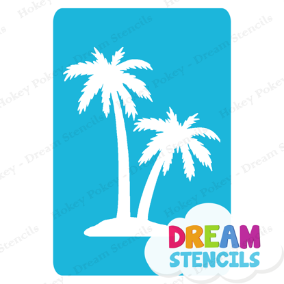 Picture of Twin Palm Trees  - Vinyl Stencil - 148